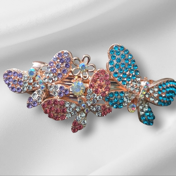 Vibrant Beautiful Ladies/Girls Hair Clips (ONLY DARK SILVER LEFT) - Picture 3 of 3